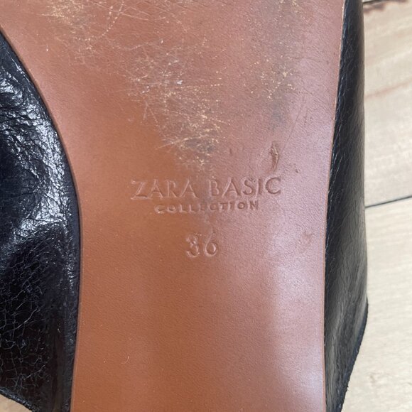 Zara Backless Slip On Slides Loafer Shoes Size 36 - Picture 5 of 6